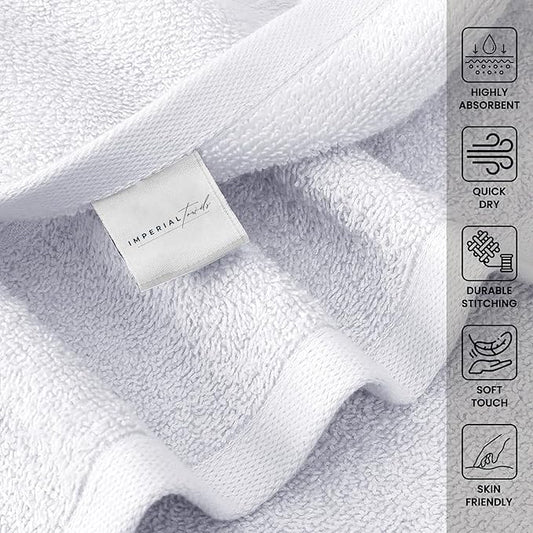 Hand Towels (Pack of 24) White Economy Towels Salon Towels - 100% Cotton Spa Towel– 16 x 27 Inches Highly Absorbable, Facial, Gym, Hair Face Towels Bulk