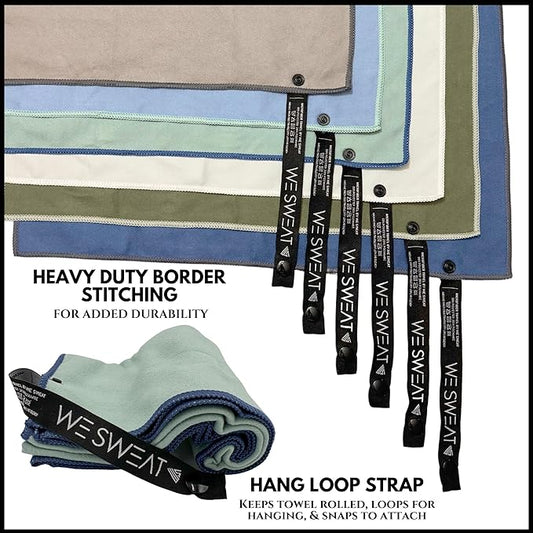 We Sweat’s (6 Pack) Microfiber Gym Towels, Silver ION Odor-Free Absorbent Fiber, Fast Drying Men & Women Workout Gear for Body Sweat, Towels, Sports Exercise Fitness Gear