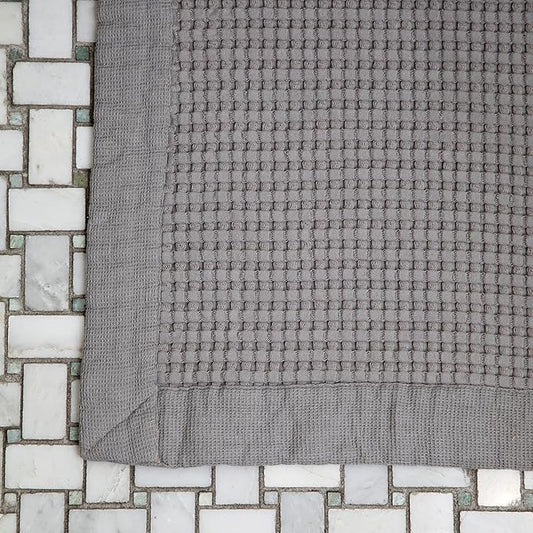 GILDEN TREE Bathroom Mat Absorbent Cotton Quick Dry for Shower, Bath & Bathtub Washable Thin, Modern Style (Pewter)