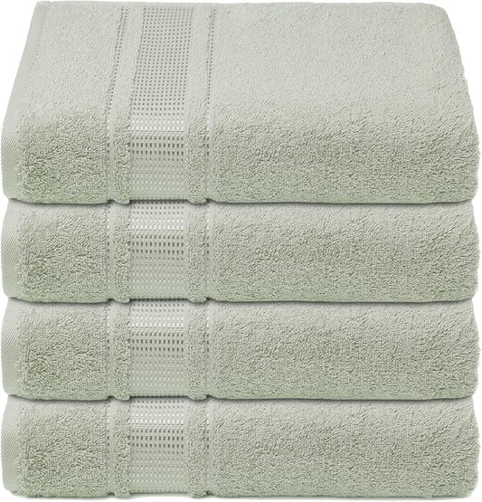 Melissa Linen, 4-Piece Bath Wash Cloths Set, 100% Turkish Cotton, Face & Hand Towels for Bathroom, Absorbent, Quick Dry and Soft Wash Rags for Kitchen (Mint Green Washcloths)