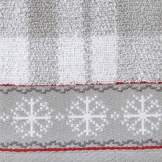 SKL Home Winter/Christmas Whistler Plaid Hand Towel 2pc Set for Bath/Kitchen/Bar & Gift, Gray