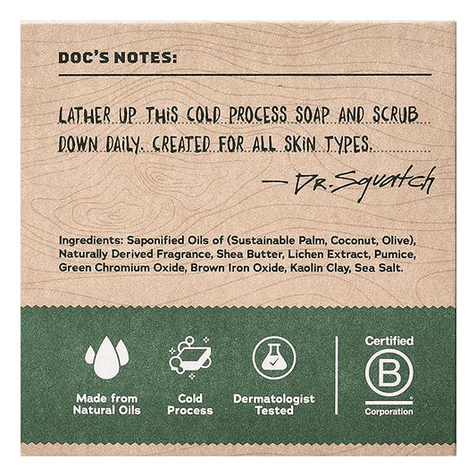 Dr. Squatch Natural Bar Soap for Men - Cold Process Soap with No Harsh Chemicals - Sierra Storm (5 oz, 3-Pack)