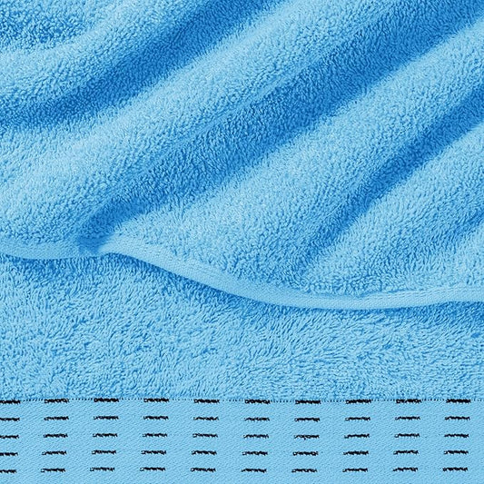Cotton 2 Pack Oversized Bath Towel Set 28x55 inches, Large Bath Towels, Ultra Absorbant Compact Quickdry & Lightweight Towel, Ideal for Gym Travel Camp Pool - Sky Blue