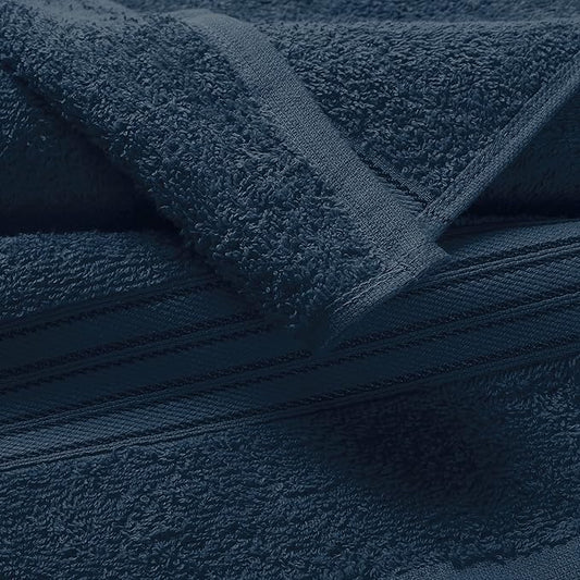 BOUTIQUO Ultra Soft Cotton Washcloths, Contains 12 Piece Face Cloths 12x12 inch, Ideal for Everyday use Face Towels, Compact & Lightweight Multi Purpose Washcloths - Mineral Blue