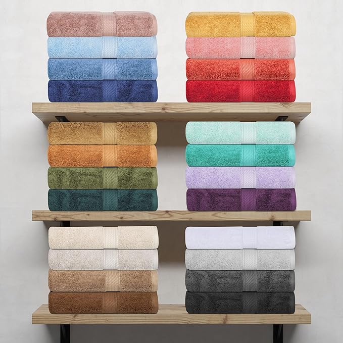 BLUENILEMILLS Madison Egyptian Cotton Face Towel/Washcloth Set, for Kitchen, Bathroom, Shower, Plush, 800 GSM, Highly Absorbent and Ultra-Soft Face Towels, Washcloths, Set of 6, Muted Mauve