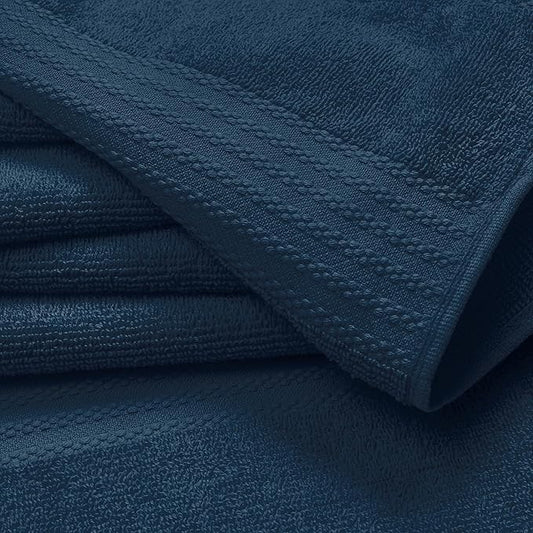 GLAMBURG Ultra Soft 8-Piece Towel Set - 100% Pure Ring Spun Cotton, Contains 2 Oversized Bath Towel 27x54, 2 Hand Towel 16x28, 4 Wash Cloths 13x13- Ideal for Everyday use, Hotel & Spa - Mineral Blue