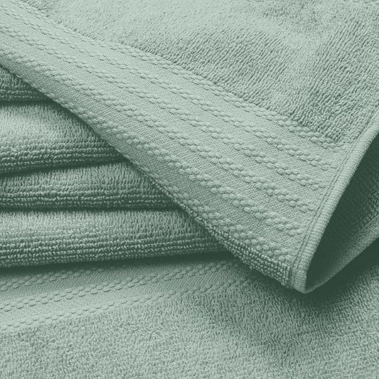 GLAMBURG Ultra Soft 8-Piece Towel Set - 100% Pure Ringspun Cotton, Contains 2 Oversized Bath Towels 27x54, 2 Hand Towels 16x28, 4 Wash Cloths 13x13 - Ideal for Everyday use, Hotel & Spa - Jade
