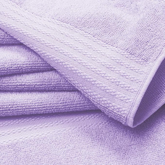 GLAMBURG Premium Cotton Oversized 2 Pack Bath Sheet 35x70-100% Pure Cotton - Ideal for Everyday use - Ultra Soft & Highly Absorbent - Machine Washable - Purple