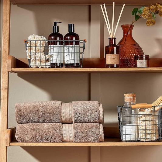Christy Renaissance 6 Piece Brown Towel Set| 100% Egyptian Cotton | Luxury Bathroom Towels | Soft and Super Absorbent | 675 GSM | 2 Bath Sheet 2 Hand 2 Face | Mink