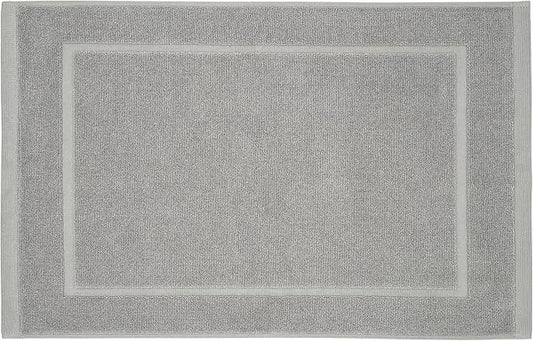 Lincoln & Palm 1-Piece Turkish Cotton Bath Mat - Soft, Plush, and Absorbent - 1000 GSM Thick Luxury Spa and Hotel Style - No Rubber Backing - Silver-Infused SILVERbac (1 Piece Bath Mat, Silver)