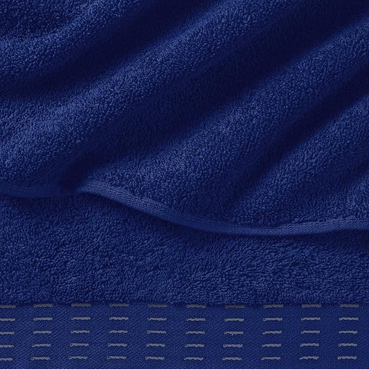 Cotton 2 Pack Oversized Bath Towel Set 28x55 inches, Large Bath Towels, Ultra Absorbant Compact Quickdry & Lightweight Towel, Ideal for Gym Travel Camp Pool - Navy Blue