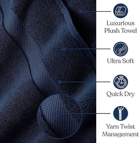 Delara Organic Cotton Luxuriously Plush Washcloths Pack of 6 | GOTS & Oeko-TEX Certified | Premium Quality Face Towels | Feather Touch Technology|650 GSM Long Staple|Soft, Quick Dry & Ultra-Absorbent