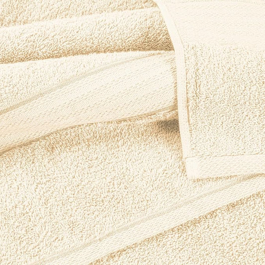 GLAMBURG 700 GSM Premium Cotton 2-Pack Oversized Extra Large Bath Sheet Set - 100% Combed Cotton - 2 Bath Sheets 35x70 - Luxury Hotel & Spa Quality - Durable Ultra Soft Highly Absorbent - Ivory