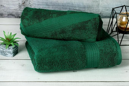 Ample Decor Hand Towels 18 X 28 Inch 600 GSM 100% Cotton, Premium Soft Absorbent - 2 Pcs - Christmas Green