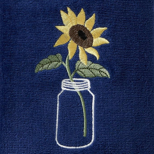 SKL Home by Saturday Knight Ltd. Sunflower in Jar Hand Towel (2-Pack), Blue