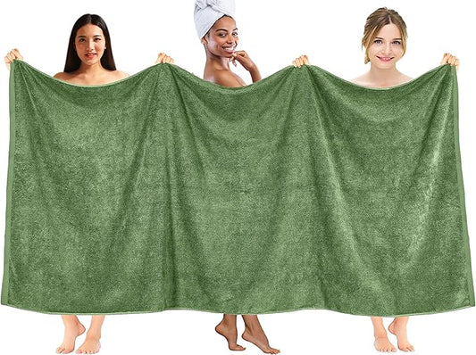 DAN RIVER Pack of 1 Bath Sheet 40x80 Inches, Extra Large Quick Dry Bath Towels for Bathroom, Soft Absorbent Towels - Sage Green