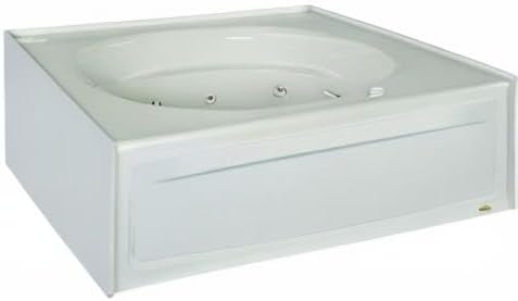 JACUZZI SIGNATURE Acrylic Removable Skirted Soaking Bathtub, Slip Resistant, Right Drain Placement, 60” (L) x 42” (W), Oval in Rectangle Design, White