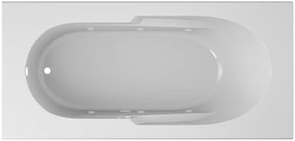 Jacuzzi SIGNATURE Acrylic Drop-In Bathtub, Jet Massage Tub, Slip Resistant, Left Drain Placement, 72" (L) x 36" (W), Rectangle, White