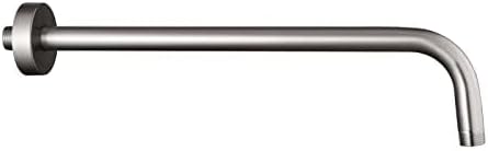 12 Inch Shower Arm with Flange,Stainless Steel 90 Degree Rain Shower Head Extension Arm,Wall-Mounted Shower Head Arm for Fixed Shower Head,Brushed Nickel