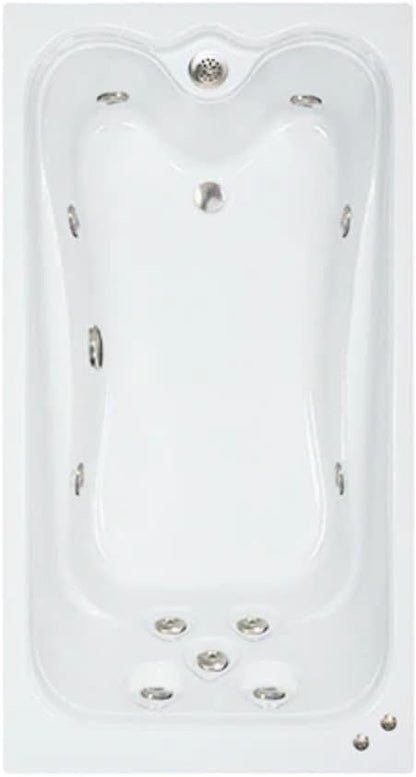 60 in. x 36 in. Elite Series Acrylic Rectangular Drop-In Whirlpool Bathtub with Reversible Drain in White