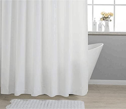 Clawfoot Tub Shower Curtain 180x60 Inch White Liner All Warp Around Extra Wide 36 Metal Hooks Vinyl Bath Curtain for Clawfoot Stand Up Tub Bathroom PEVA Waterproof Liner