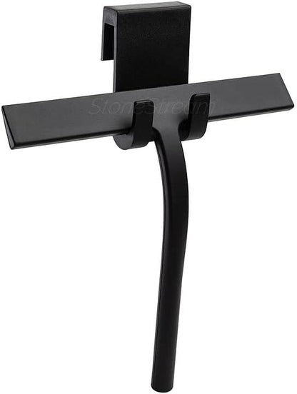 Original StoneStream Stainless Steel Shower Squeegee - Premium Quality Bathroom Squeegee with Non-Slip Handle and 2 Holders for Quick and Easy Cleaning of Glass, Tile, and Mirrors - Matte Black
