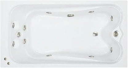 60 in. x 36 in. Elite Series Acrylic Rectangular Drop-In Whirlpool Bathtub with Reversible Drain in Bone
