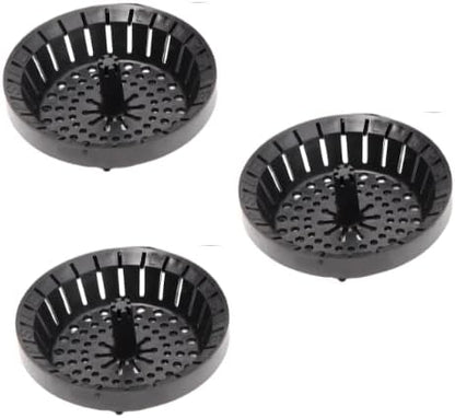 Kitchen Sink Strainer 3.25" - Dripsie Anti-Clog Food Catcher, Flexible Drain Basket, Dishwasher Safe, Standard Fit, Made in USA (3-Pack Black)