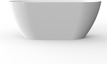 Freestanding Bathtub, Modern Soaking Tub, Deep Stand Alone Bath with Chrome Drain & Overflow, Acrylic, Ergonomic Upright Bathtub for Bathroom Relaxation, Easy Clean Acrylic Tub, 67''