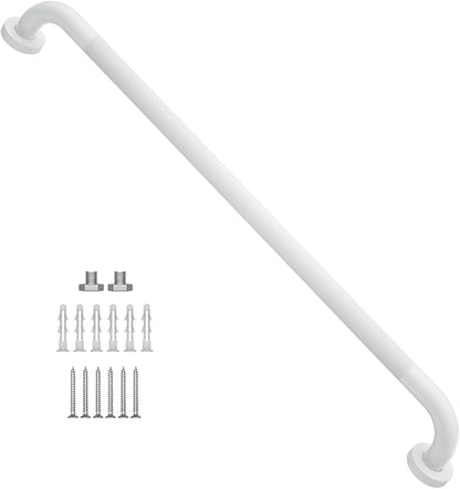 32 Inch Anti Slip Shower Grab Bar Oil Rubbed White 1.25" Diameter, Munzong Bathroom Grab Bar, Knurled Bathroom Balance Bar,Safety Hand Rail Support Handicap Elderly Senior Assist Bath Handle