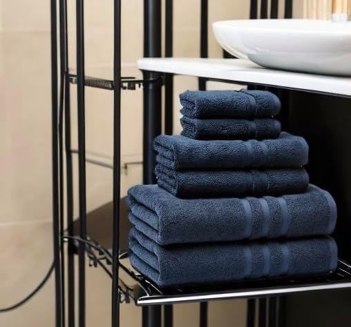 Veteran Textile LLC, Luxury Hotel & Spa, Turkish Cotton, 6 Pieces Towels Set, Max-Softness by Veteran Textile (Navy Blue)