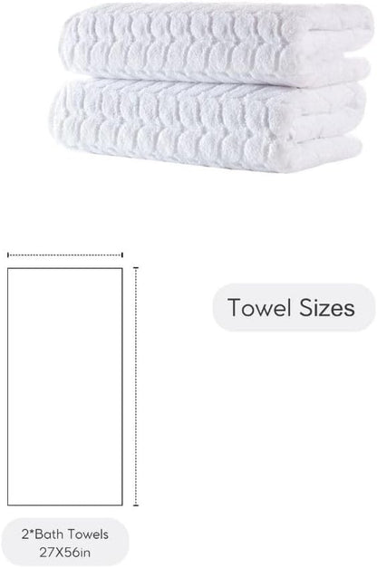 BAGNO MILANO Turkish Bath Towels, Soft Plush Jacquard Luxury Bath Towels, Quick Dry Towel Set (Black, 2 pcs Bath Towel Set)