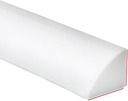 Duzzy 78 Inch Flexible Quarter Round Molding, Peel and Stick Silicone Rubber Trim Suitable for Shower Pans Gap and the Base of Staircase
