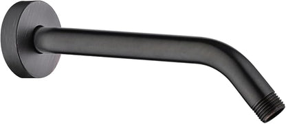 BRIGHT SHOWERS Shower Arm with Flange 10 Inches Solid Brass Shower Head Extension Arm, Wall Mounted Shower Pipe Arm for Rainfall Shower Head and Handheld Showerhead, Oil-Rubbed Bronze