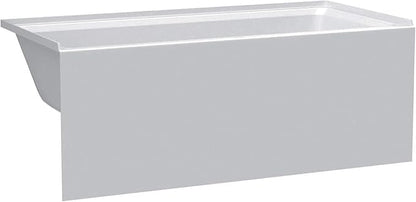 Fine Fixtures Acrylic, Fiberglass Alcove Soaking Bathtub with Integral Apron Front in Glossy White - Left Hand Drain, 60" x 36"