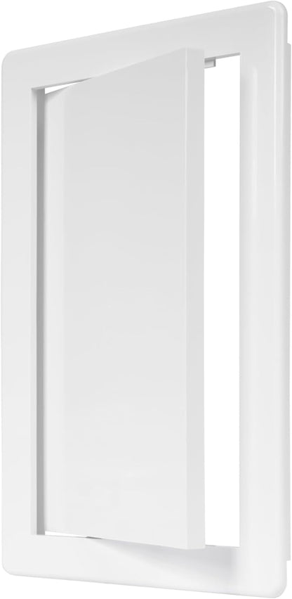 6" x 10" White Plastic Access Panel. Service Shaft Door Panel. Plumbing, Electricity, Heating, Alarm Wall Access Panel for Drywall. Bathroom Services Access Hole Cover. (6" x 10")