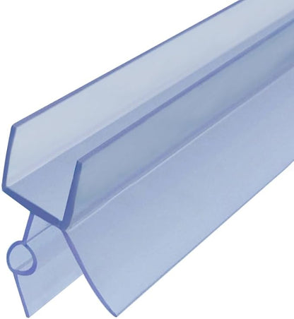 Frameless Shower Door Bottom Seal with Drip Rail for 1/2"(12mm) Glass, Length 27.5"/0.7m, Glass Door Sweep Stop Shower Leaking