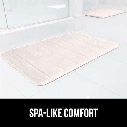 GORILLA GRIP Memory Foam Bath Mat, Soft Absorbent US Designed Bathroom Rug, Gripping Dots Machine Washable Bathmat, Cushioned Floor Mats, Shower Sink Rugs Room Décor Accessories, 30x20 Cream
