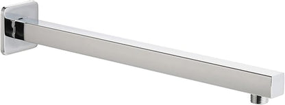 Voolan 20" Square Shower Arm with Flange and Teflon Tape, Extension Shower Head Arm for Bathroom Fixed Shower Head, Solid Stainless Steel, Wall Mounted (Chrome)