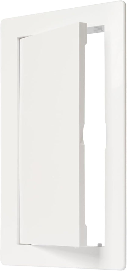 4" x 8" White Plastic Access Panel. Service Shaft Door Panel. Plumbing, Electricity, Heating, Alarm Wall Access Panel for Drywall. Bathroom Services Access Hole Cover.