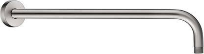 BRIGHT SHOWERS 16-Inch Shower Head Extension Arm with Flange, L Shaped Shower Extender, Extra-Long Stainless Steel Shower Pipe, Brushed Nickel