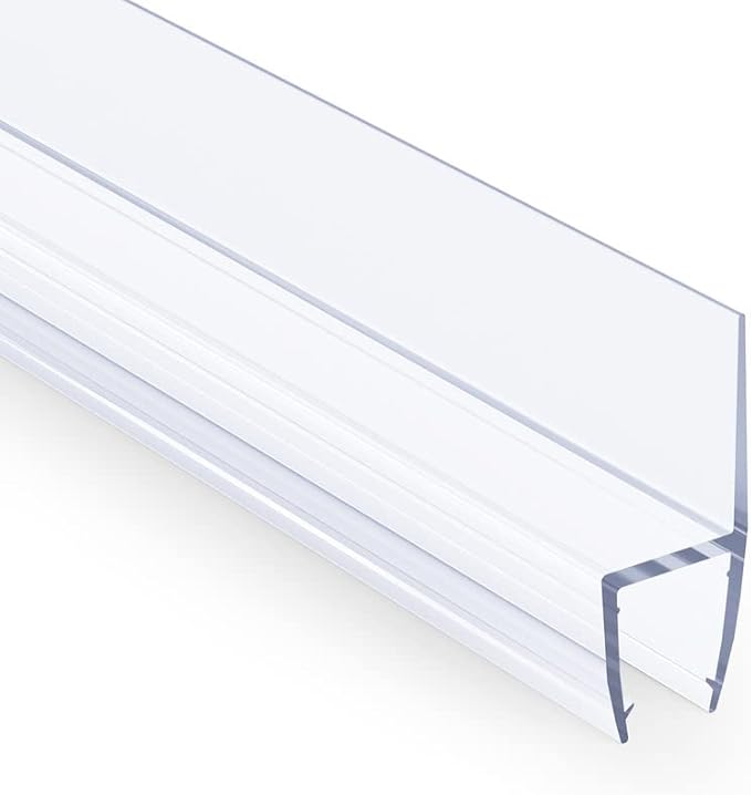 AmazerBath 5 PCS Shower Door Side Seal Strip for 3/8 Inch Glass - 15.75 Inches x 5, 5 Sections Segmented Shower Installation Kit, Frameless Glass Door Seal Strip
