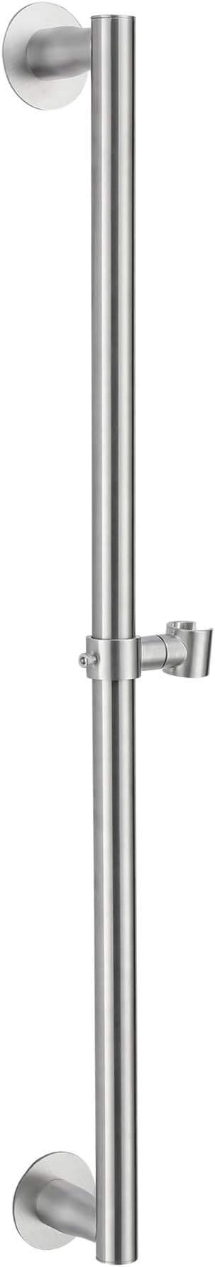 RRAJJ Shower slide bar that is installed by pasting or punching holes，Adjustable height 28 inch of all SUS304 stainless steel Shower Head Holder (all stainless steel- Brushed Nickel)