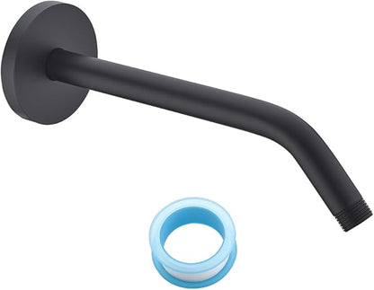Shower Arm with Flange,Ceiling Mount Replacement Rain Shower Head Straight Arm Ceiling-Mounted For Fixed Shower Head & High Pressure Rain 10 Inch Matte Black,SW-RD91018-10MB.