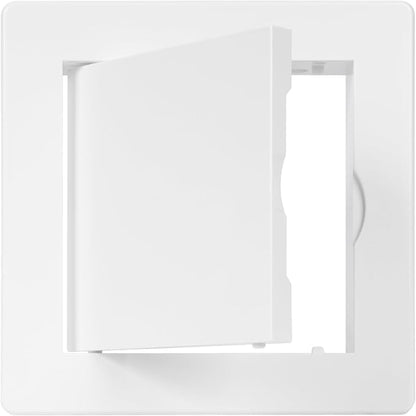 4" x 4" White Plastic Access Panel. Service Shaft Door Panel. Plumbing, Electricity, Heating, Alarm Wall Access Panel for Drywall. Bathroom Services Access Hole Cover.
