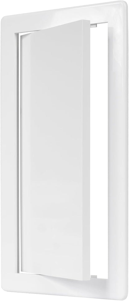 6" x 12" White Plastic Access Panel. Service Shaft Door Panel. Plumbing, Electricity, Heating, Alarm Wall Access Panel for Drywall. Bathroom Services Access Hole Cover. (6" x 12")