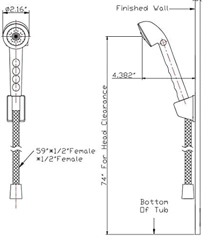 Dura Faucet DF-SA130-ORB RV Economical Shower Head and 60-inch Hose Kit - Water-Saving Trickle Switch (Oil Rubbed Bronze)