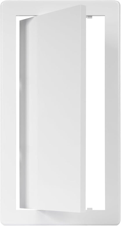 6" x 12" White Plastic Access Panel. Service Shaft Door Panel. Plumbing, Electricity, Heating, Alarm Wall Access Panel for Drywall. Bathroom Services Access Hole Cover. (6" x 12")