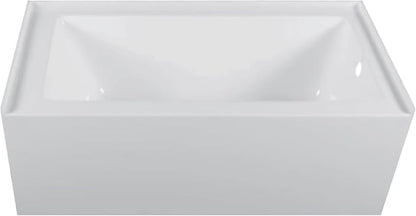 Fine Fixtures Acrylic, Fiberglass Alcove Soaking Bathtub with Integral Apron Front in Glossy White - Right Hand Drain, 66" x 36"