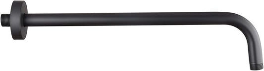 16 Inch Shower Arm with Flange,Stainless Steel 90 Degree Rain Shower Head Extension Arm,Wall-Mounted Shower Head Arm for Fixed Shower Head,Matte Black